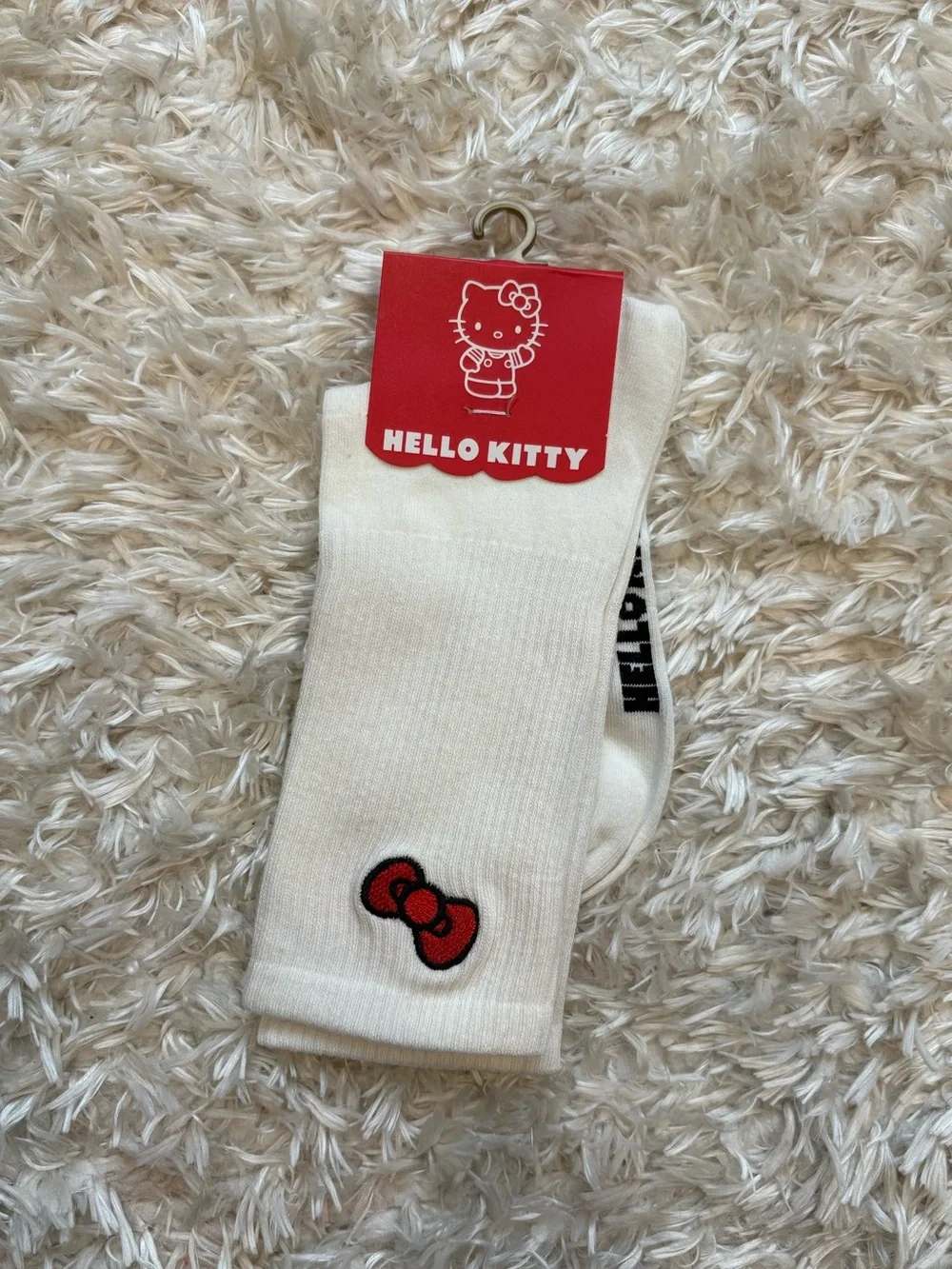 Sanrio Hello Kitty White Socks with Red Bow Accent